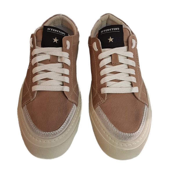 Stokton, sandfarbener Sneaker im Used-Look