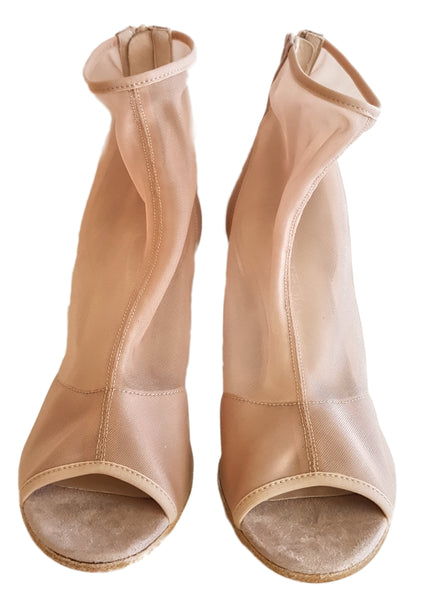 Strategia, Stretch-Peeptoe-Stiefelette in Nude