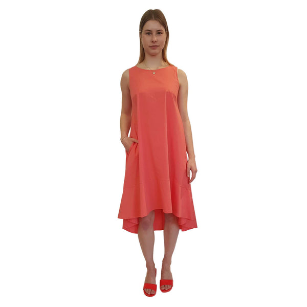 Vicario Cinque, Astrid, A-Linien Kleid in Wassermelone
